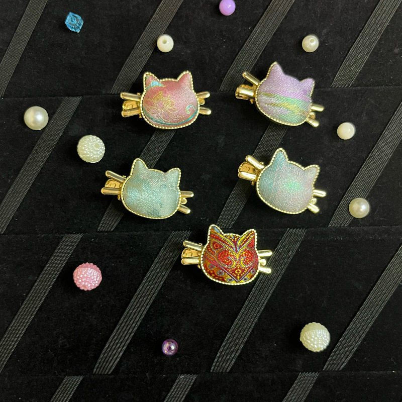 【成品】宋锦发夹成品纯手工制作 新中式鸭嘴夹国风侧边夹刘海夹,饰品/流行首饰/时尚饰品新,民族风发饰,淘宝优惠券,粉丝福利购,淘宝优惠卷