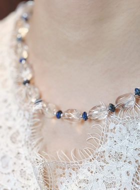 爱记兰石水晶钮珠项链