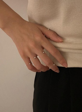 爱记简约珍珠关节戒指组合