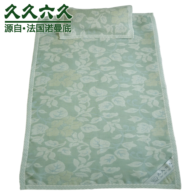 哈麻双鹤36支高档儿童纯亚麻凉席湿纺婴儿 吸湿幼儿园席子二件套