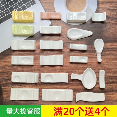 餐饮商用日式纯白色陶瓷筷子架