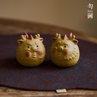 勾画茶器 宜兴紫砂茶宠小龙包精品茶从可养茶玩茶道茶具茶桌摆件