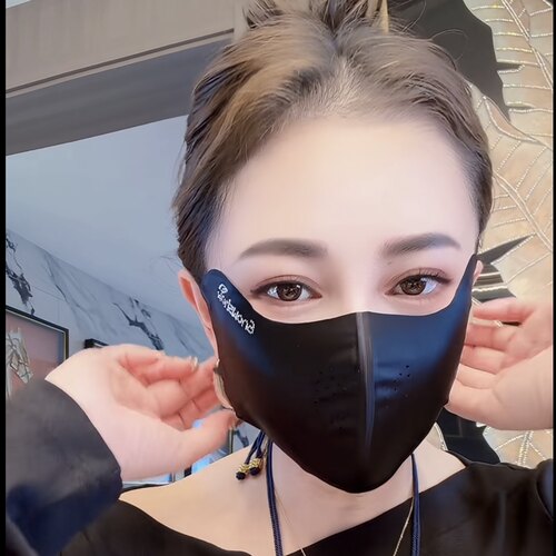 2026新款丝滑稠凉感亮钻立体防晒口罩女款高颜值舒适透气洗A2722