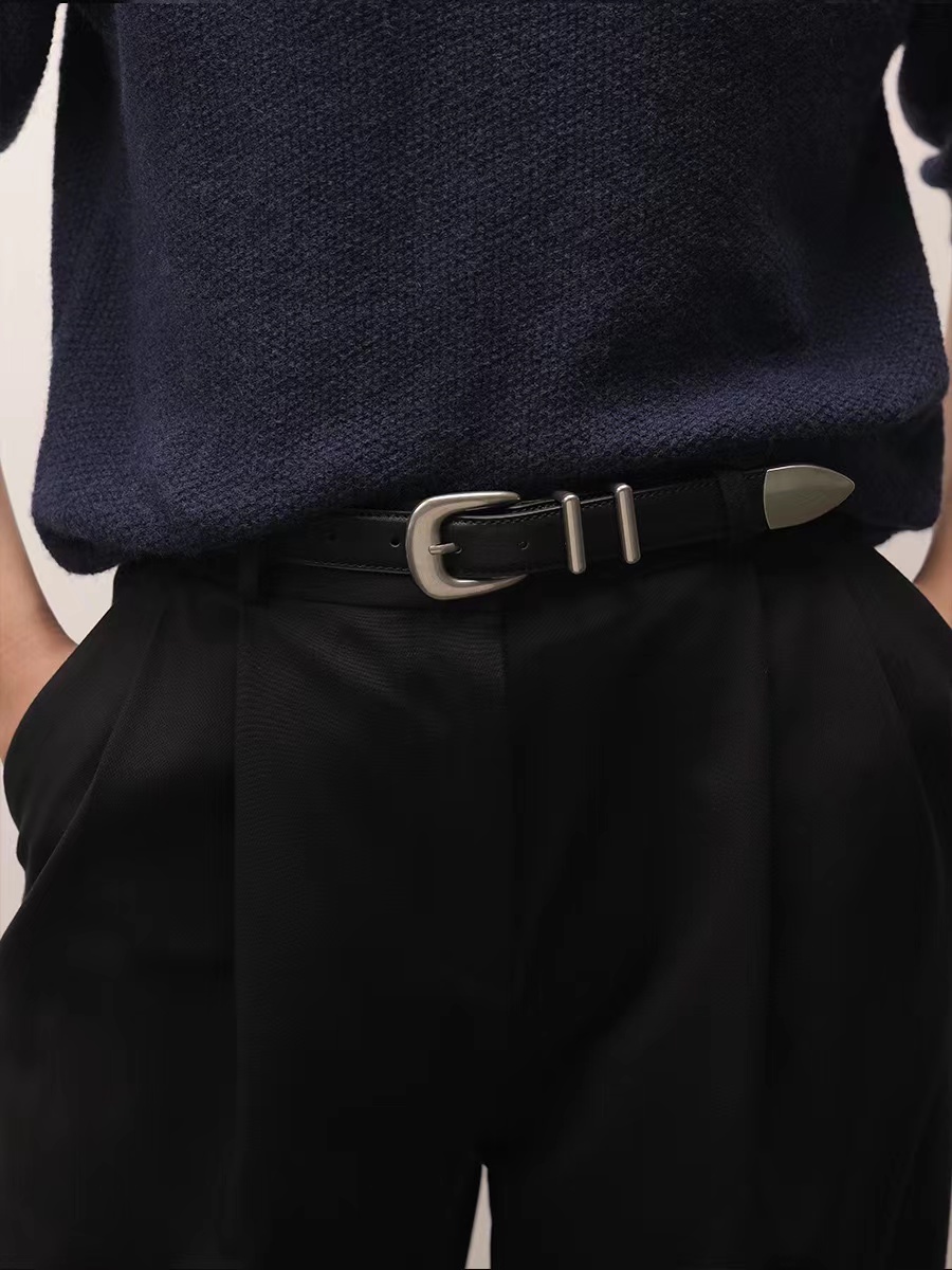 CGYYDS 23新款 做旧特级 二层牛皮 镀银扣时尚 百搭款 皮带 腰带