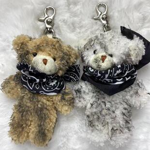 CGYYDS福利 公仔小熊挂件DIY脏染做旧手工配饰可爱毛绒玩偶钥匙扣