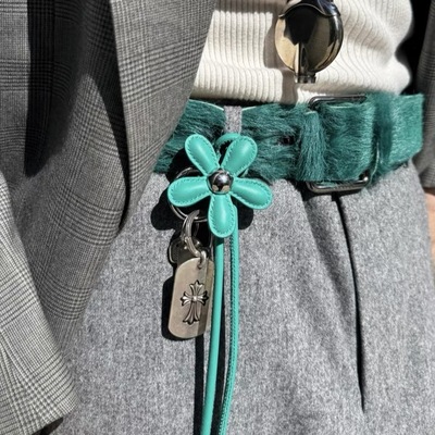 CGYYDS自主Rumu风格蒂芙尼绿花花挂件Kenijima同款包包配件腰带