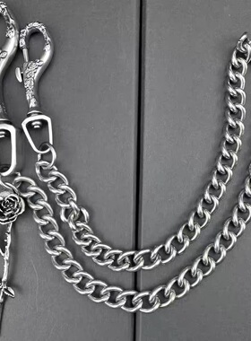 CGYYDS忧郁的富二代浮雕做旧玫瑰裤链银色ERD风格替换扣头包链条