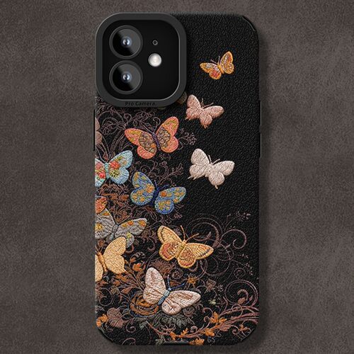 彩色蝴蝶iPhone17简约手机壳适配