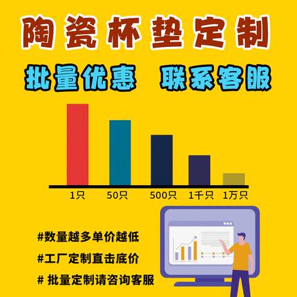 陶杯定制图l防瓷吸垫衍订瓷垫印ogo隔热烫毕设杯陶水杯文创生品做