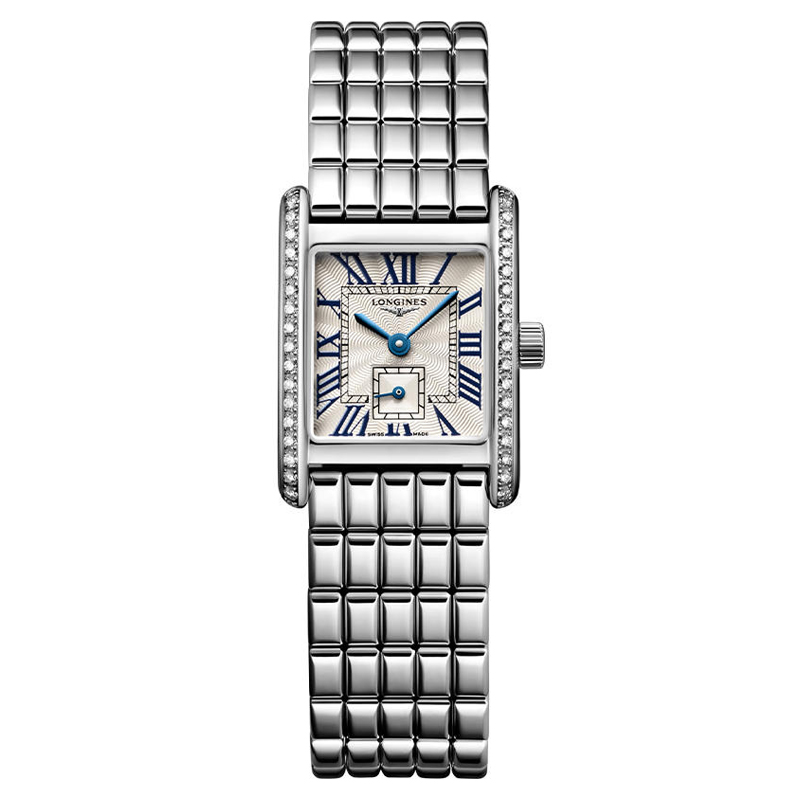 新款浪琴longines黛绰维纳系列女士镶钻石英小方表L5.200.0.71.6