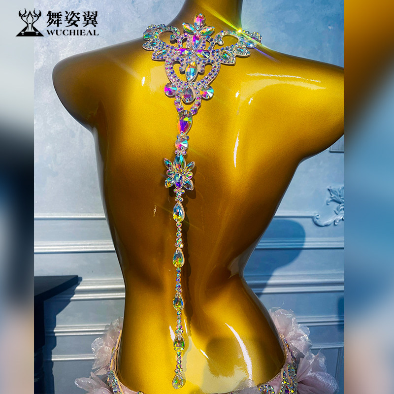 舞姿翼肚皮舞配饰重工彩钻项链