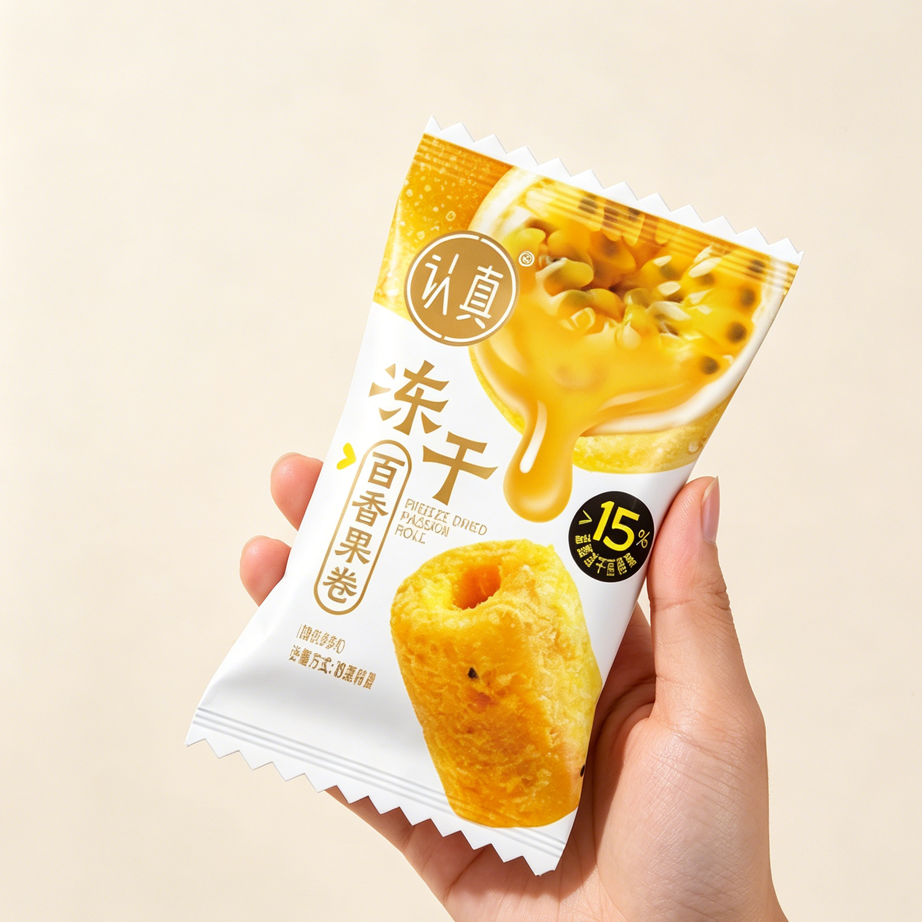 认真冻干百香果卷 冷藏更好吃 香酥脆手工蛋卷饼干休闲小零食解馋