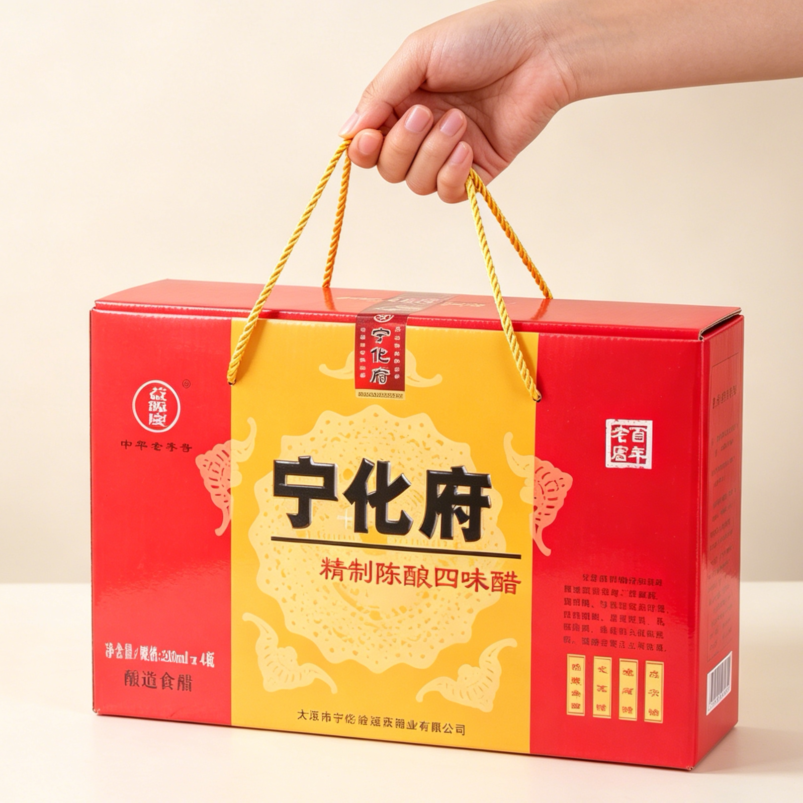 宁化府山西特产老陈醋四味醋礼盒230mlx4瓶装送礼佳品粮食酿造