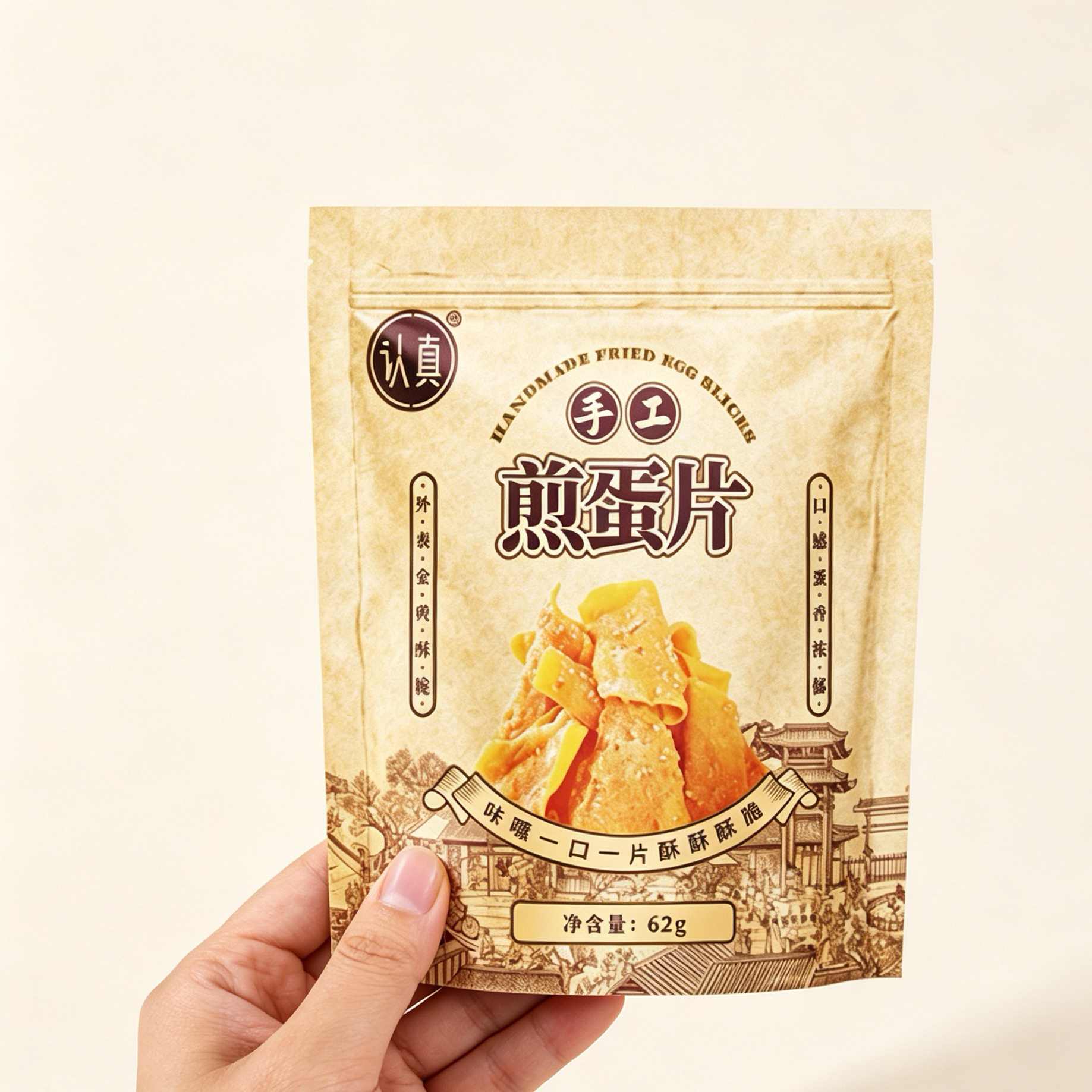 认真手工煎蛋片粗粮饼干香酥脆红薯干片解馋休闲零食手工煎蛋