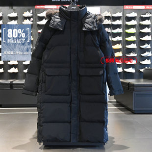 李宁男子长羽绒服2025冬季 连帽80%鸭绒保暖宽松外套AYMV343 新品