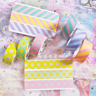 【分装】日本mt见学展会限定 撞色斜纹波点水玉 基础百搭和纸胶带