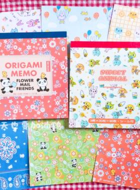 【分装】日本已停产古早昭和风熊猫女孩方形折纸便签素材纸