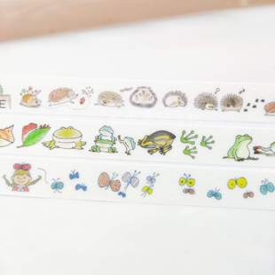 【分装】日本tane仓敷刺猬小蝴蝶青蛙盐系和纸胶带 mt承制