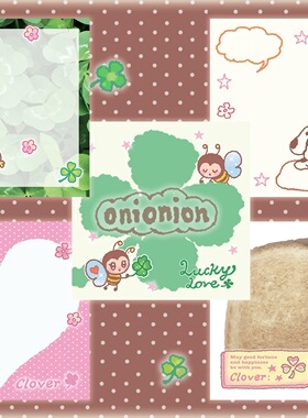 【分装】onionion*nio 幸运四叶草爱心睡觉小狗原创插画可爱便签