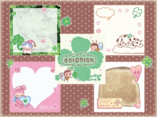 【分装】onionion*nio 幸运四叶草爱心睡觉小狗原创插画可爱便签