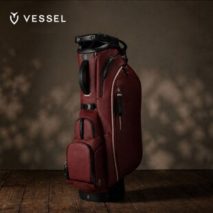 VESSEL高尔夫球包PlayerVpro支架包酒红色大容量golfbag男9寸7格