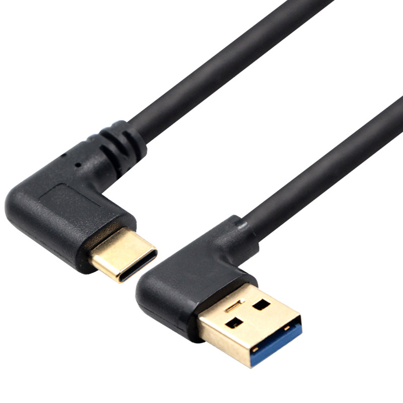 Elbow usb3.0 to type-c data cable, fast charging, high-speed mobile hard disk cable, charging cable, computer data transmission cable, suitable for charging Huawei, Xiaomi, Honor, Samsung mobile phones, dash cams thumbnail 4