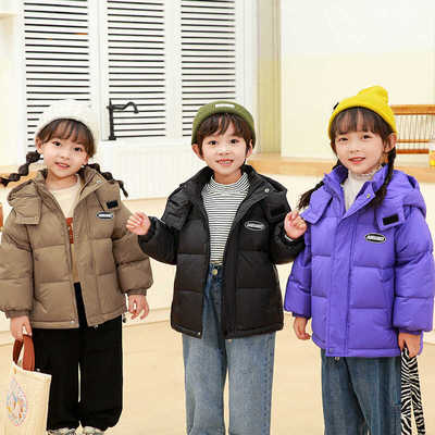 2025新款儿童冬季羽绒服男女款秋冬季保暖加厚外套宝宝韩版面包服