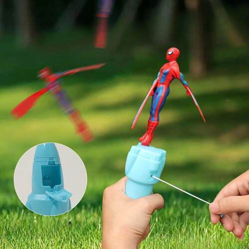 Anime Marvel Spiderman Flying Toy Iron Man Captain Steve Rog