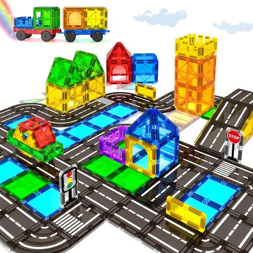 Magnetic Tiles Road Magnet Building Blocks Construction Toys