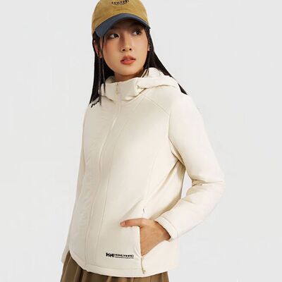 红一号修身连帽外套女51177秋冬新款保暖棉服加厚男外穿棉衣51178