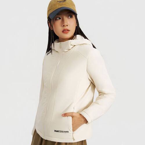 红一号修身连帽外套女51177秋冬新款保暖棉服加厚男外穿棉衣51178