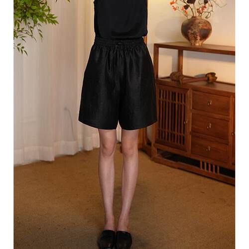 【岚漪】100%桑蚕丝新中式国风百搭休闲短裤