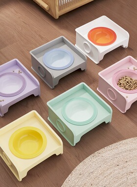 宠物可拼接猫碗陶瓷碗防打翻保护颈椎狗碗陶瓷宠物增高碗防黑下巴