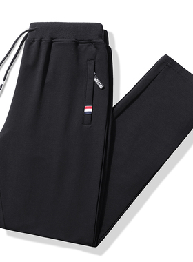 AMN品牌纯棉运动休闲裤男秋冬天新款爸爸宽松大码直筒束脚长裤子