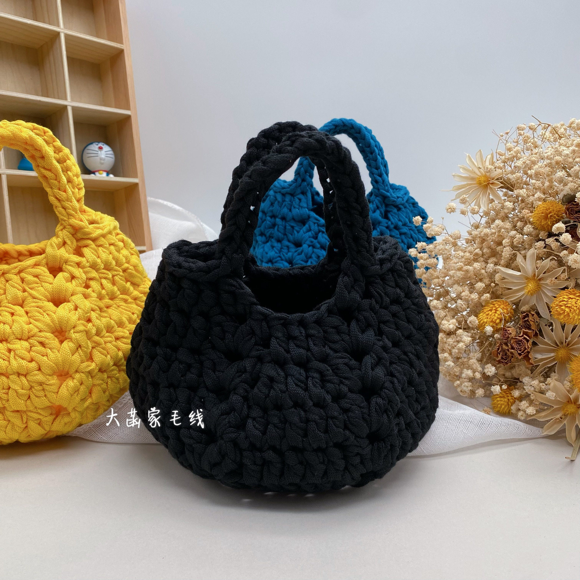 玲珑南瓜手提包新手手工DIY钩针制作毛线小包扁带纱线编织材料,服饰配件/皮带/帽子/围巾,DIY编织材料包,淘宝优惠券,粉丝福利购,淘宝优惠卷