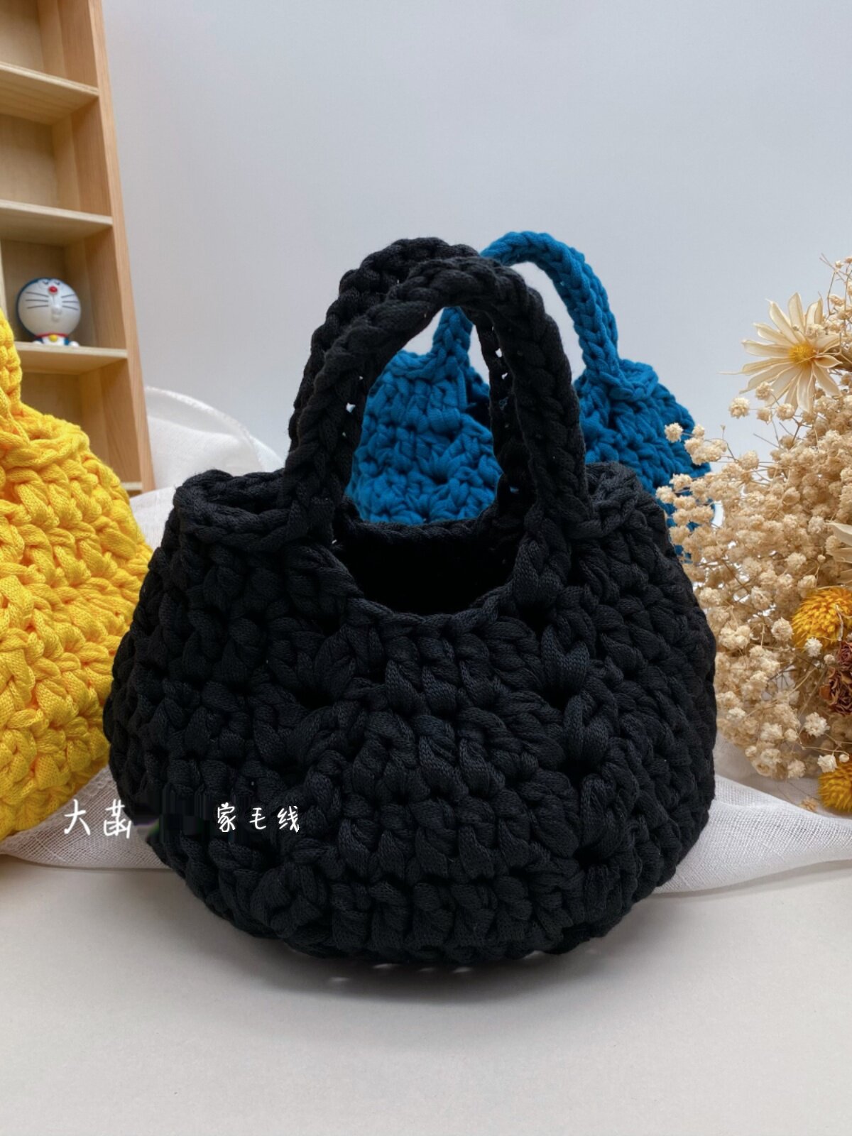 FLAT BELT YARN WEAVING EXQUISITE CLUTCH BAG NOVICE HANDMADE DIY CROCHET KNITTING SMALL BAG MATERIAL PACKAGE