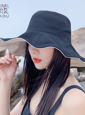 女士双面防晒紫外线太阳渔夫帽