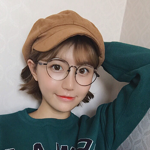韩国贝雷帽女夏天麂皮绒八角帽子男英伦画家帽女士韩版秋冬鸭舌帽