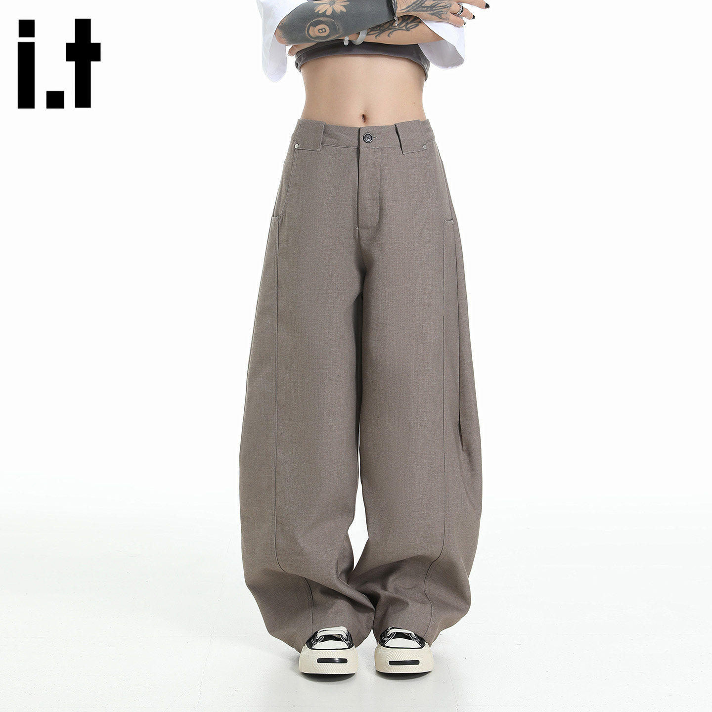 New Bcfauae NB美式香蕉裤宽松西装阔腿裤男女潮流夏季直筒裤