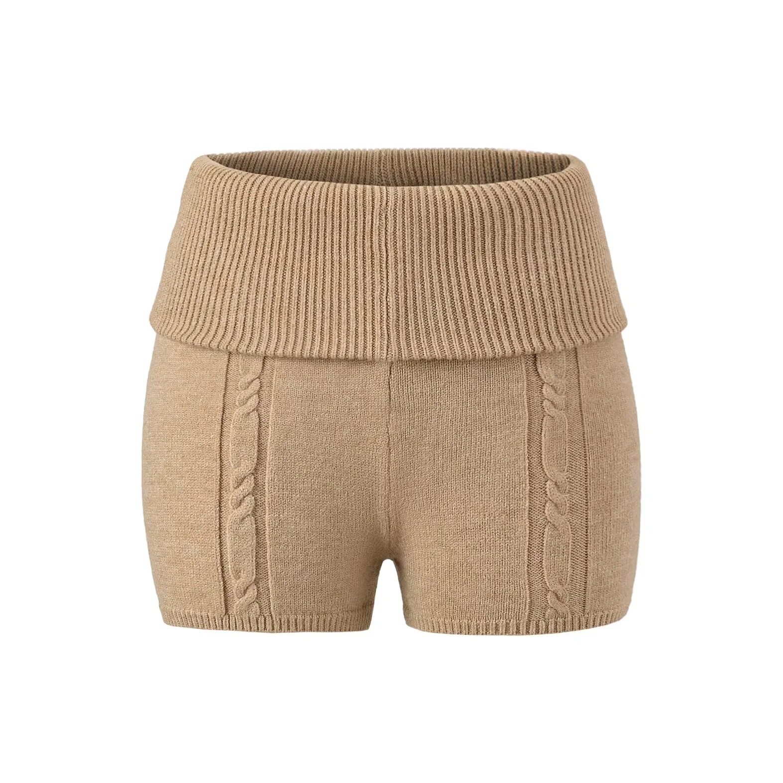 New Bcfauae NB设计感翻边收腰针织弹力短裤女纯欲辣妹修身显瘦低