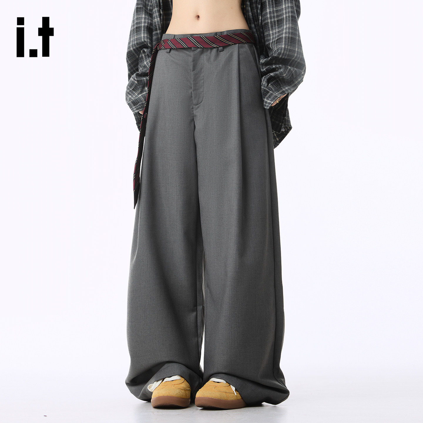 New Bcfauae NB高级感垂感宽松西装裤男女春秋拖地阔腿裤长裤