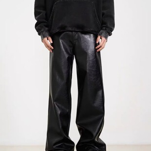 美式 NB年新款 高级感皮裤 休闲裤 New 男复古直筒宽松痞帅裤 Bcfauae