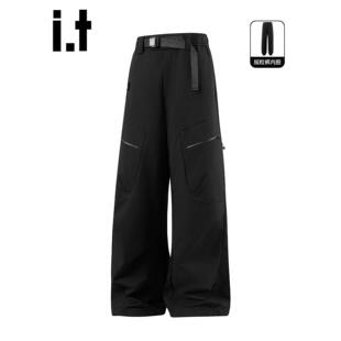 New Bcfauae NB黑色二合一户外运动加绒工装裤男女冬季宽松直筒裤