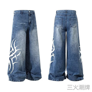 New Bcfauae NB春季新款实拍美式复古重工宽松洗水印花高街轻亚比