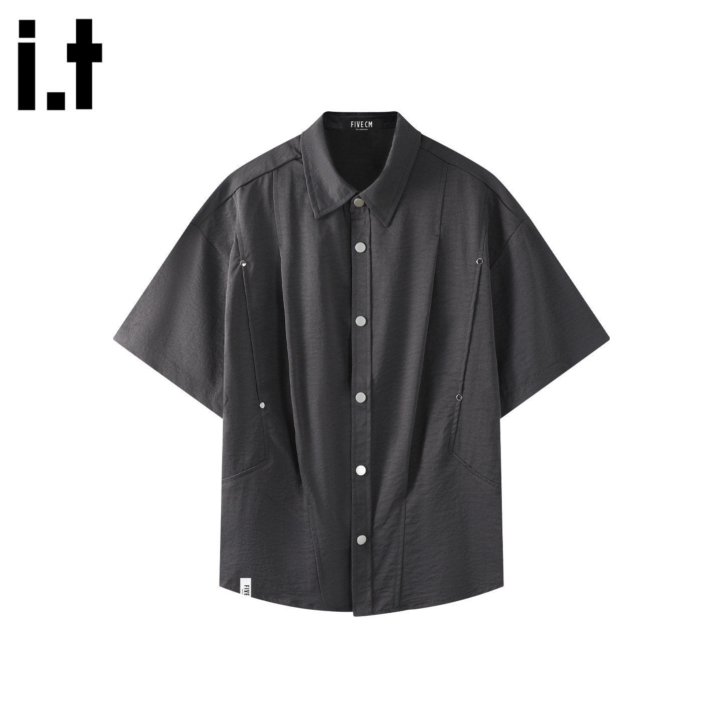 New Bcfauae NB美式潮牌男士纯色短袖衬衫男款夏季高级感上衣