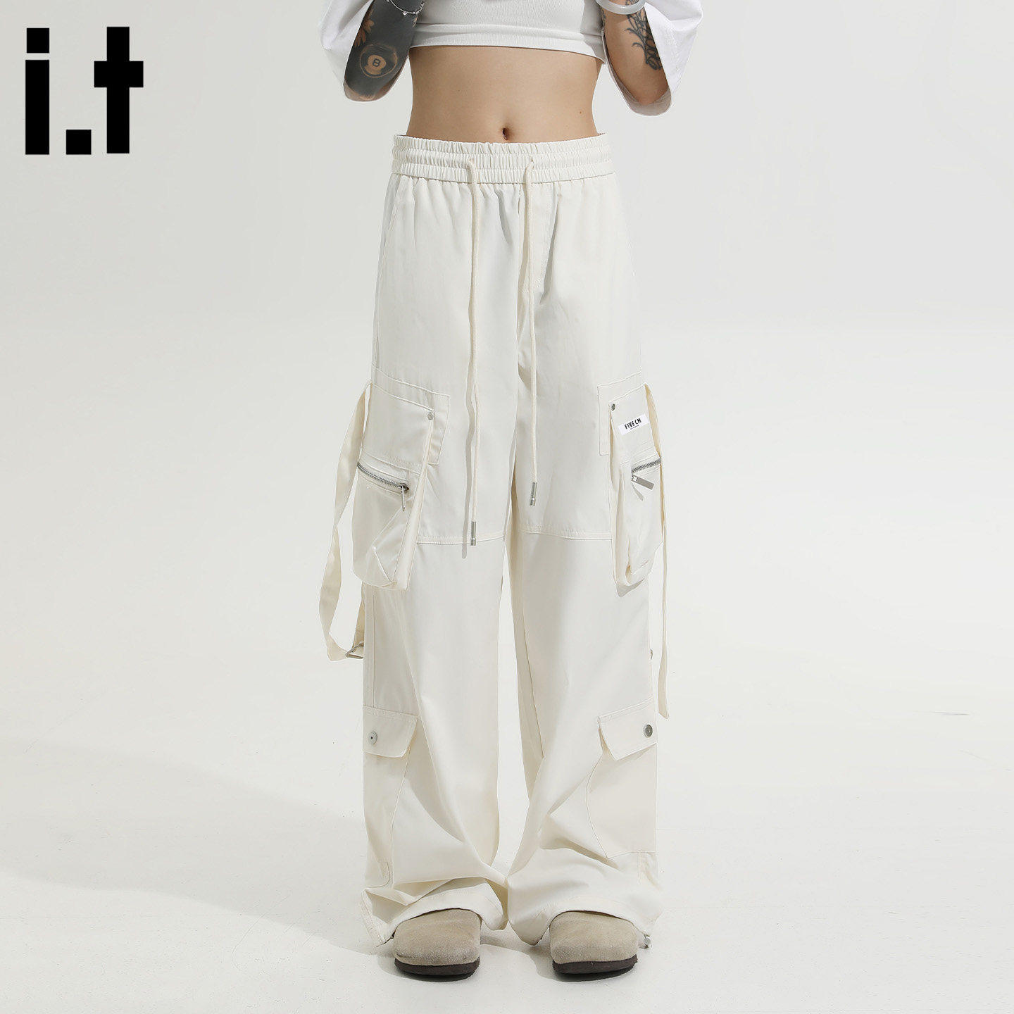 New Bcfauae NB美式冰丝工装裤阔腿裤男女款夏季薄款宽松长裤