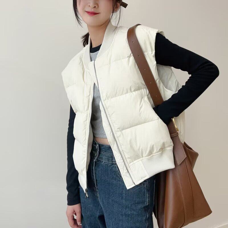 New Bcfauae NB叠穿马甲背心女韩版年秋冬新款棒球领马夹宽松休闲