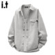 Bcfauae 男秋季 NB美式 New 复古翻领长袖 衬衫 潮流休闲开衫 外套
