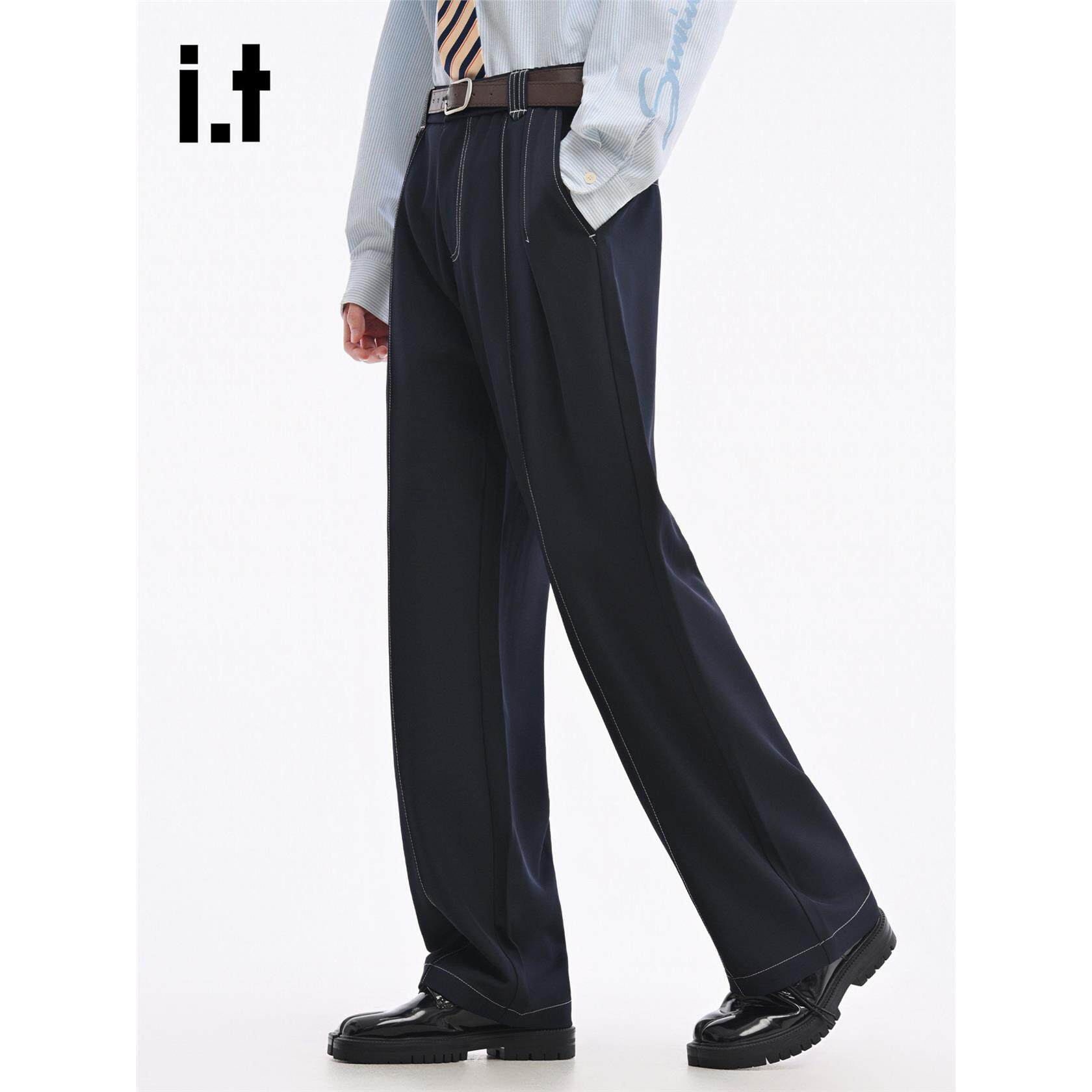 New Bcfauae NB高级感垂感明线休闲西装裤男士春秋直筒裤长裤