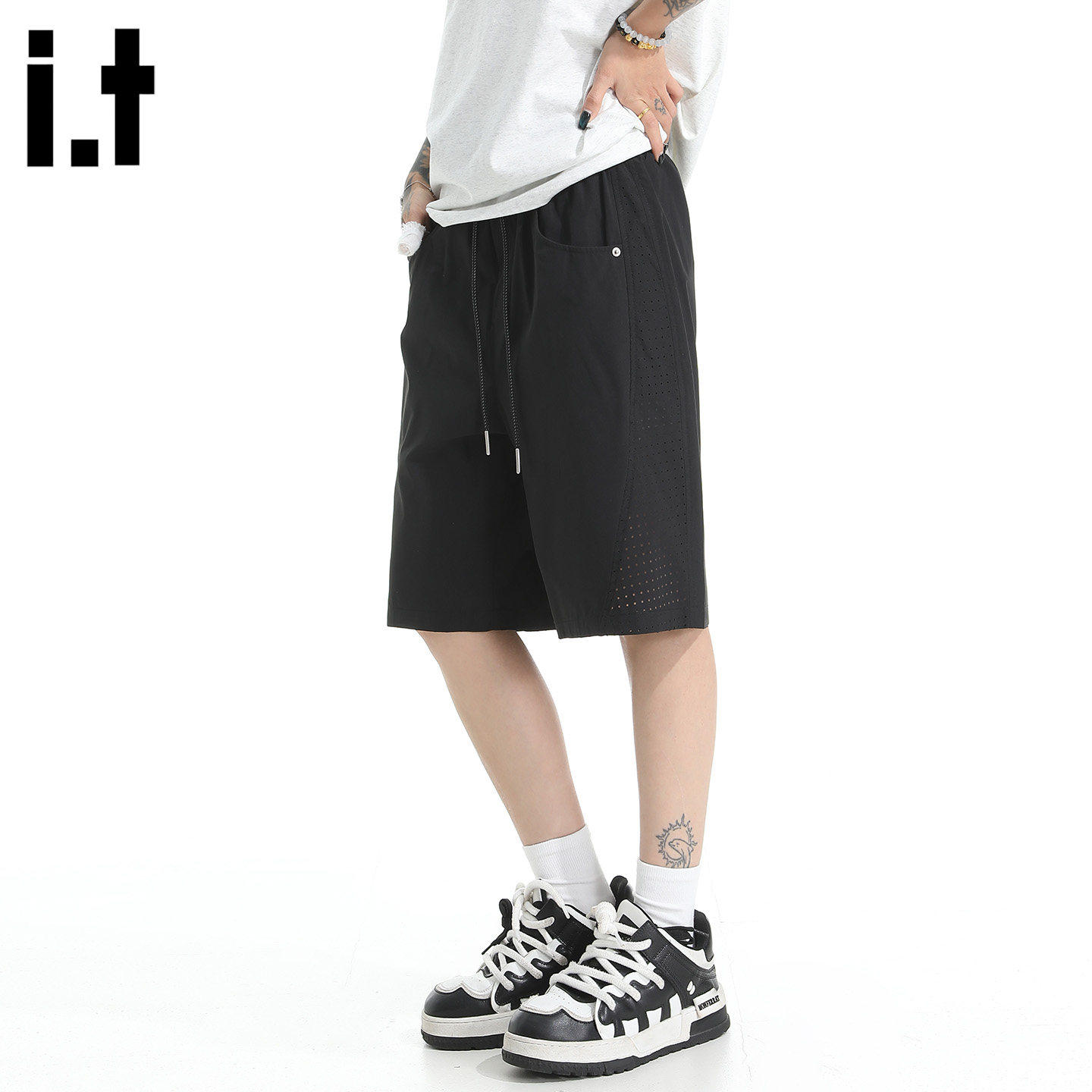 New Bcfauae NB薄款透气孔休闲五分裤男女款夏季宽松空调短裤